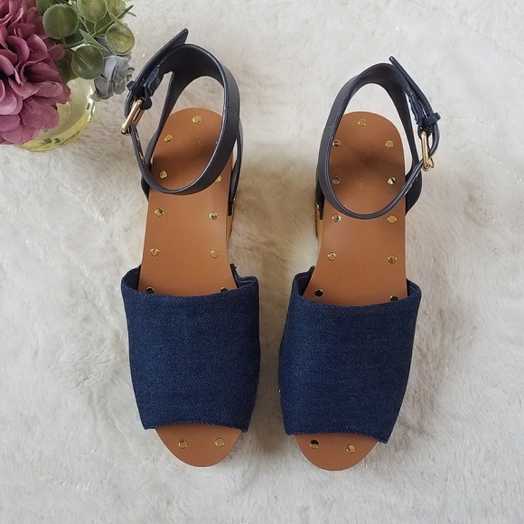 MADEWELL The Anouk Denim Platform Clog Sandals - Picture 4 of 12